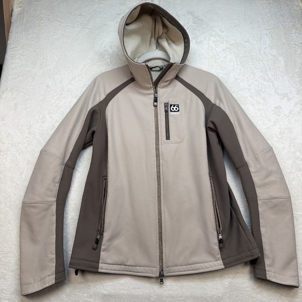 66 North Iceland Softshell Jacket Mens Large Polartec Hooded Outdoor Coat